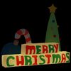 vidaXL oppustelig Merry Christmas-dekoration med LED'er 197 cm