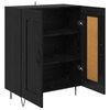 vidaXL Sideboard Sort eg 69,5 x 34 x 90 cm Ingeni&oslash;rt tr&aelig; og jern
