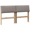 vidaXL Polstret sengegavl Gr&aring;brun 150 cm Massiv fyrretr&aelig;