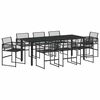 vidaXL Have Spisebordss&aelig;t 9 stk. Sort polyrattan