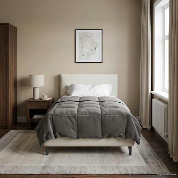 vidaXL Sommer dyne Quilting Lysegr&aring; 155 x 220 cm Mikrofiber