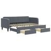 vidaXL daybed med udtr&aelig;k og skuffer 90x200 cm velour m&oslash;rkegr&aring;