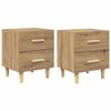vidaXL Sengeskab med skuffe 2 pcs Artisan Egetr&aelig; 40 x 35 x 47,5 cm
