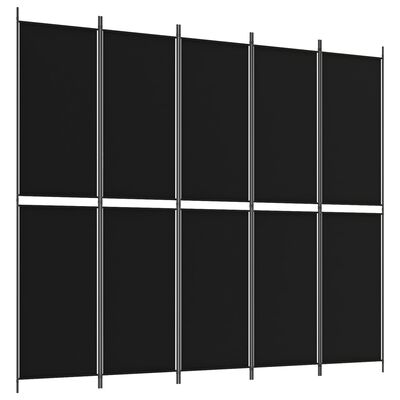 vidaXL 5-panels rumdeler 250x220 cm stof sort