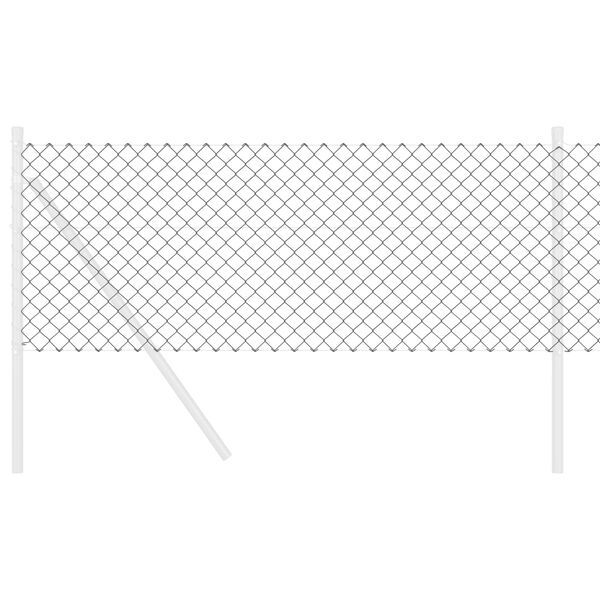 vidaXL K&aelig;delink indhegning Gr&aring; 10 x 0,6 m St&aring;l