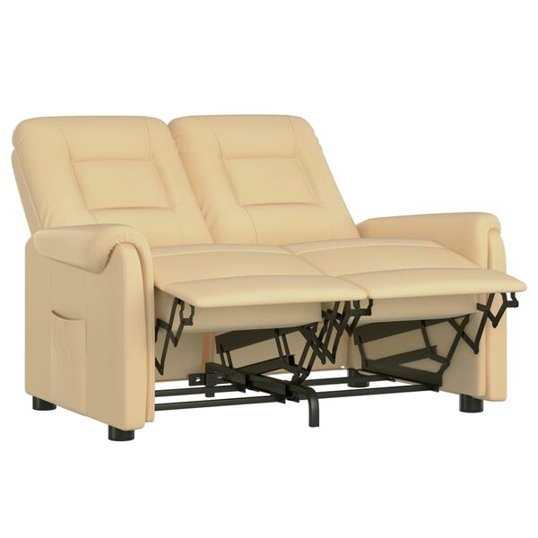 vidaXL 2-personers massagestol mikrofiberstof cremefarvet