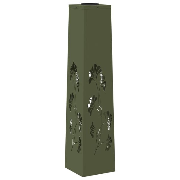 vidaXL Solar LED sti lys 2 pcs Oliven gr&oslash;n Koldvalset St&aring;l