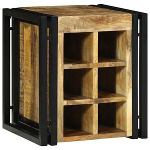 vidaXL Vinfad Brun og sort 35 x 35 x 39 cm Massivt mangotr&aelig;