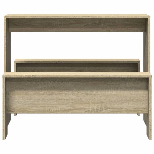 vidaXL spisebord og b&aelig;nke 3 dele konstrueret tr&aelig; sonoma-eg