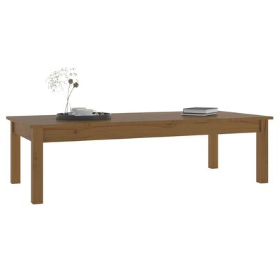 vidaXL sofabord 110x50x30 cm massivt fyrretræ gyldenbrun