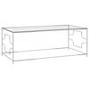 vidaXL sofabord 120x60x45 cm rustfrit st&aring;l og glas s&oslash;lvfarvet