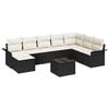 vidaXL Havesofa S&aelig;t 9 stk. Sort polyrattan