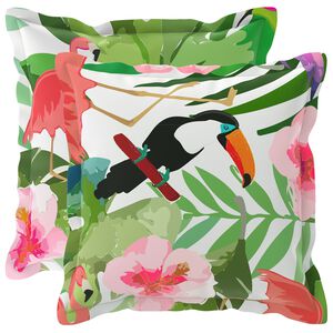 vidaXL Pudebetr&aelig;k 2 stk. HOUTEN Flerfarvet 30 x 30 cm Polyester
