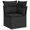 vidaXL Lounge s&aelig;t med pude 9 pcs Sort Poly rattan