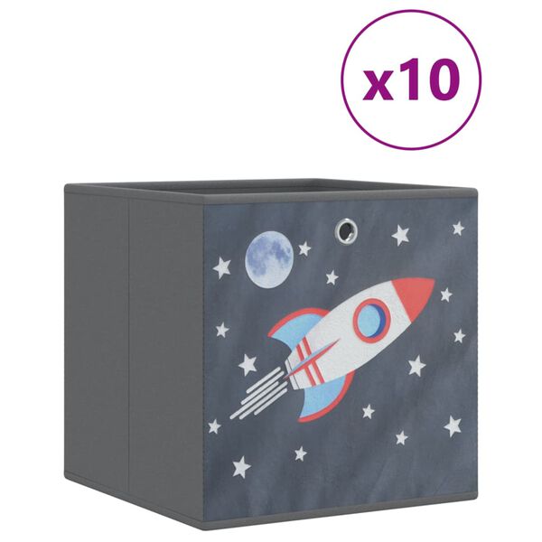 vidaXL opbevaringskasser 10 stk. 32x32x32 cm foldbare stof gr&aring;