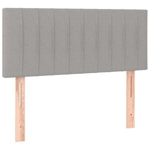 vidaXL sengegavl 90x5x78/88 cm stof lysegr&aring;