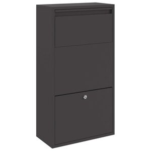 vidaXL Pakke drop boks med opbevaring Sort 44 x 22 x 82 cm St&aring;l