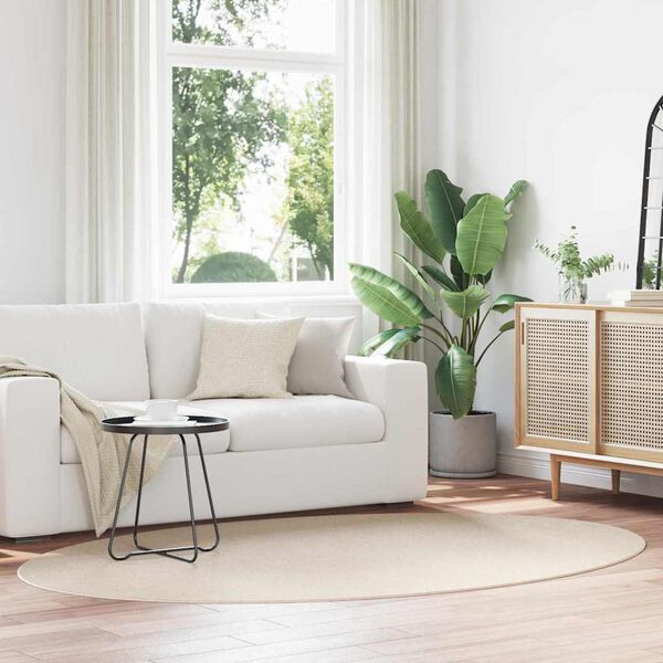 vidaXL Omr&aring;det&aelig;pper Oval HUARTE Beige 160 x 230 cm 100% polyester