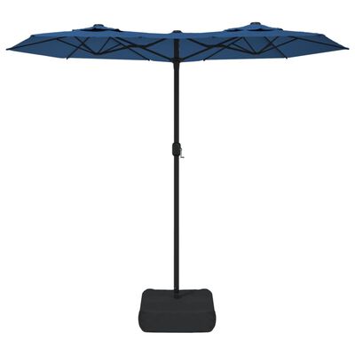 vidaXL parasol m. dobbelt parasoldug 316x240 cm azurblå