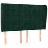 vidaXL sengegavl med kanter 147x23x118/128 cm fl&oslash;jl m&oslash;rkegr&oslash;n