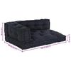vidaXL Palle Sofa Pude 3 pcs Antracit 120 x 80 x 38 cm Stof