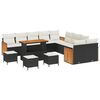 vidaXL Havesofa S&aelig;t med pude 14 pcs Sort og Cream