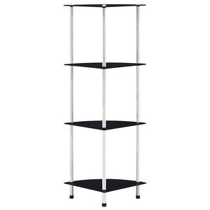 vidaXL reol 4 hylder 30x30x100 cm h&aelig;rdet glas sort