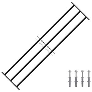 vidaXL Vinduesgitter Sort 174 x 45 cm Pulverlakeret st&aring;l