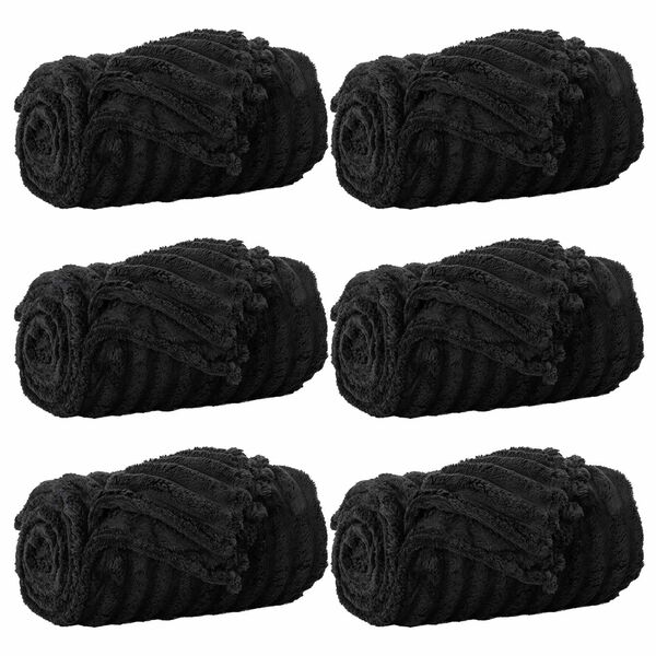 vidaXL Kastet&aelig;pper 6 pcs Sort 150 x 130 cm Fleece