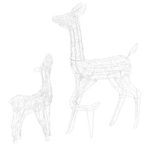 vidaXL juledekoration rensdyrfamilie 160 LED'er akryl kold hvid