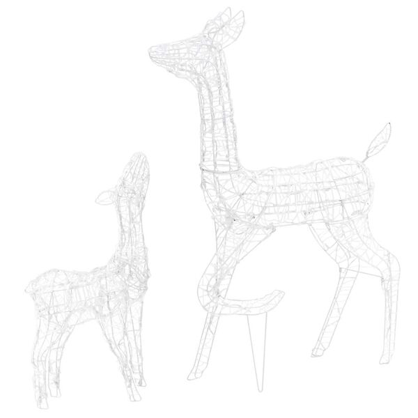 vidaXL juledekoration rensdyrfamilie 160 LED'er akryl kold hvid