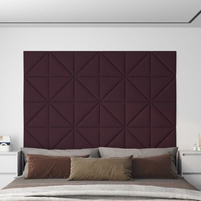 vidaXL vægpaneler 12 stk. 30x30 cm 0,54 m² stof lilla