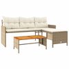 vidaXL havesofa med bord og hynder L-formet polyrattan beige