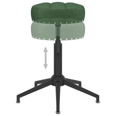 vidaXL arbejdsstol med hjul fløjl mørkegrøn