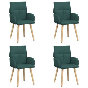 vidaXL Spisestole 4 stk. Stof M&oslash;rkegr&oslash;n 60 x 56 x 93 cm