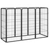 vidaXL 8-panels hundeg&aring;rd 50x100 cm pulverlakeret st&aring;l sort