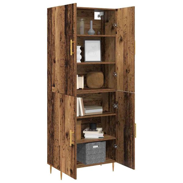 vidaXL Highboard Gammelt tr&aelig; 69,5 x 34 x 180 cm Konstrueret tr&aelig;