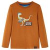Lang&aelig;rmet T-shirt til b&oslash;rn str. 116 cognacfarvet