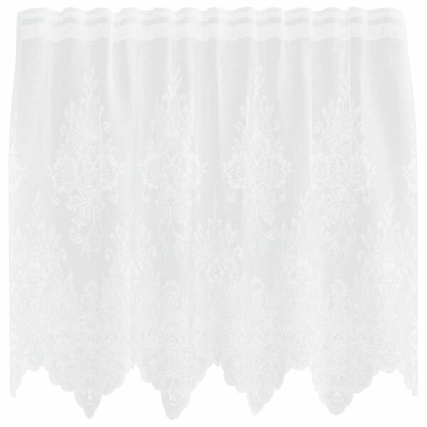 vidaXL Lace Gardin med gardiner Blomstret Hvid 80 x 150 cm Polyester