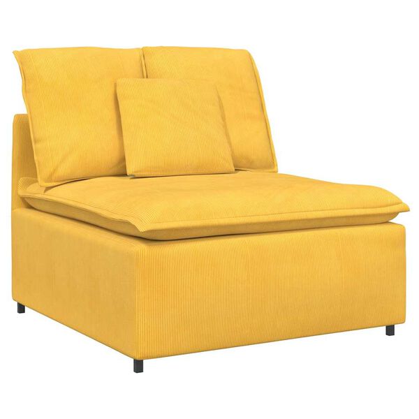 vidaXL modulsofa med fodskammel og hynder fløjlsstof lysegul