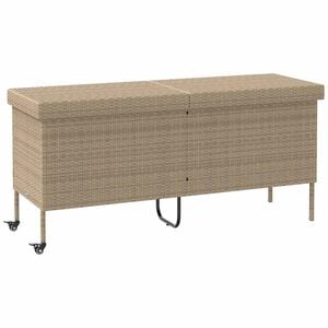 vidaXL opbevaringsboks med hjul 160x55x75 cm polyrattan beige
