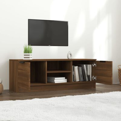 vidaXL tv-bord 102x35x36,5 cm konstrueret træ egetræ brun