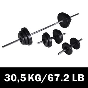 V&aelig;gtstang + 2 h&aring;ndv&aelig;gte 30,5 kg