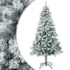 vidaXL Kunstigt juletr&aelig; 120 cm PVC og St&aring;l Gr&oslash;n og Hvid