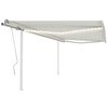 vidaXL markise med LED-lys 4x3,5 m manuel betjening cremefarvet