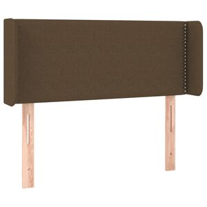 vidaXL sengegavl med kanter 103x16x78/88 cm stof m&oslash;rkebrun