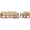 vidaXL Udend&oslash;rs sofagruppe med pude 7 pcs Naturlig og Beige