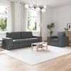 vidaXL Sofa S&aelig;t 2 pcs M&oslash;rkegr&aring; 182 x 80 x 82 cm Stof