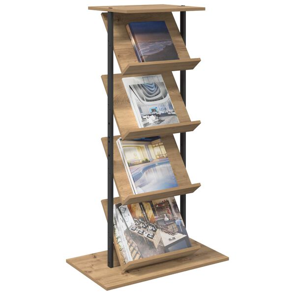 vidaXL Magasin Rack Artisan Egetr&aelig; 68 x 40 x 123.5 cm Konstrueret tr&aelig;