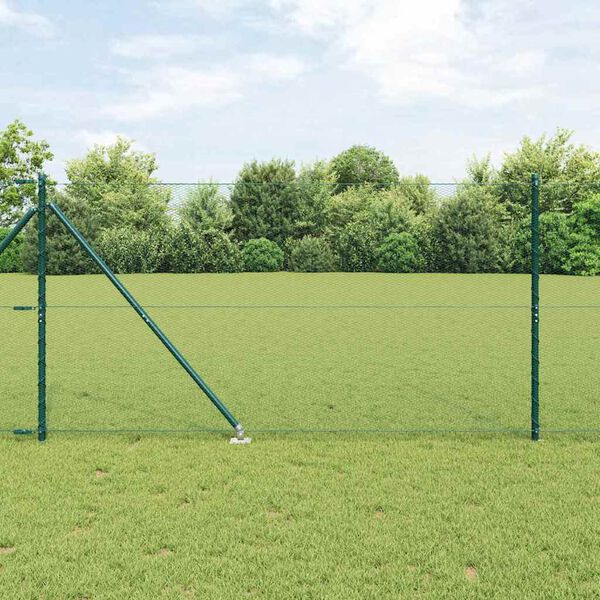 vidaXL Hegnsp&aelig;l Gr&oslash;n 25 x 1,4 m (13 mm net) St&aring;l og PVC